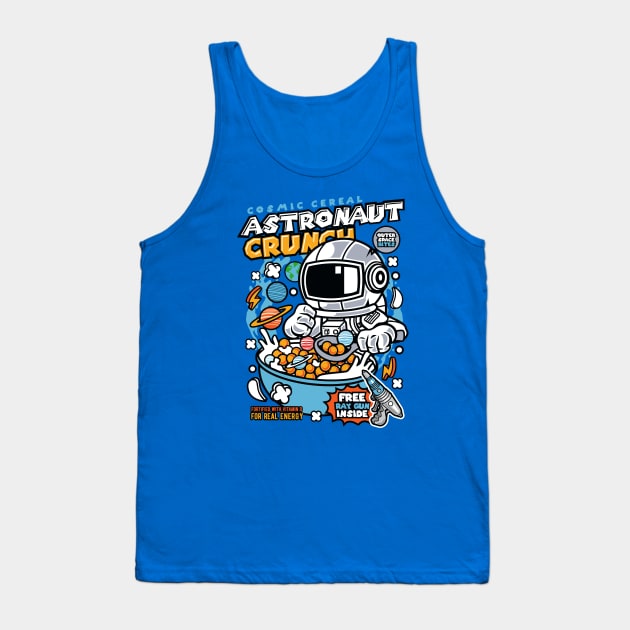 Retro Cartoon Cereal Box // Astronaut Crunch // Funny Vintage Breakfast Cereal Tank Top by SLAG_Creative